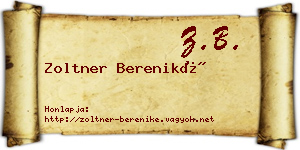 Zoltner Bereniké névjegykártya